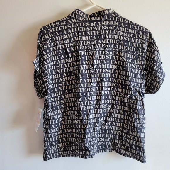 LulaRoe Amy Size XS Button Front Oversized Top United Stated America Black New - Picture 5 of 5